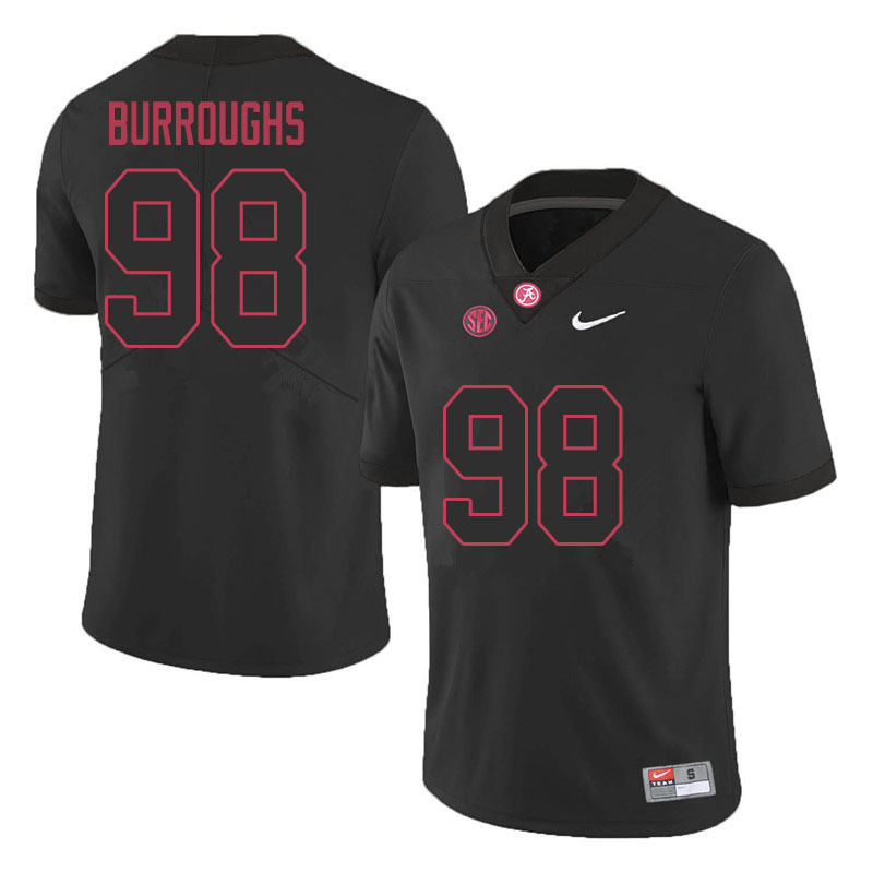 Alabama Crimson Tide Men's Jamil Burroughs #98 Black NCAA Nike Authentic Stitched 2020 College Football Jersey OY16C81JT